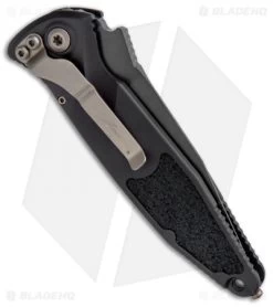 Microtech Signature Series Socom Elite S/E Automatic Knife Black (4" Black) -Microtech Shop Microtech socom Elite Signature SE Auto Black 160 1DLCSS BHQ 93576 jr side