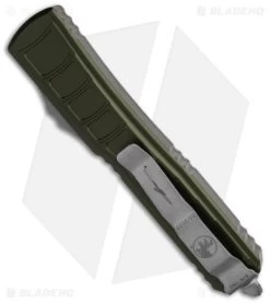 Ultratech II Signature D/E OTF Automatic OD Green (3.4" Apocalyptic Full Serr) -Microtech Shop Ultratech II D E Signature Series OD Green Apocalyptic Full Serrated BHQ 143332 td side
