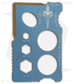 Marfione Custom Assailant Credit Card Knife Antique Blue Ti & Bi-Fold Wallet