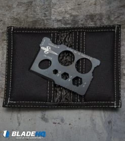 Marfione Custom Assailant Credit Card Knife Black SW Titanium & Bi-Fold Wallet -Microtech Shop marfione custom assailant credit card knive black sw ti wallet 310 MCK BHQ 37764 er open