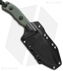 Microtech Currahee Drop Point Knife Fixed Blade (4.5" Green Serr Elmax) 102-2GR -Microtech Shop microtech 102 2gr sheath cm
