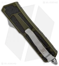 Microtech QD Scarab S/E OTF Automatic Knife OD Green (3.5" Bead Blast) 178-7OD -Microtech Shop microtech QD scarab se od green 178 7OD BHQ 37450 er side