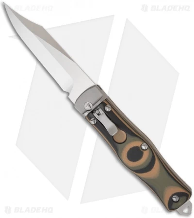 Microtech OSS Cobra Bowie Knife Auto Lever Lock Camo G10 (3.75" Satin) 137-4CM 3 Microtech OSS Cobra Bowie Knife Auto Lever Lock Camo G10 (3.75" Satin) 137-4CM