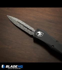 Microtech Combat Troodon D/E OTF Knife Black W/ Copper HW (3.8" Damascus) 142-16 -Microtech Shop microtech combat troodon dama copper 142 16 BHQ 68552 dl