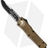 Microtech Combat Troodon S/E OTF Automatic Knife Tan (3.8" Black Serr) 143-2TA -Microtech Shop microtech combat troodon parital serrated 143 2ta tan jm BHQ 26642 jr