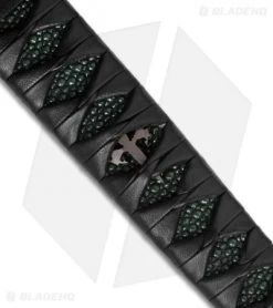 Marfione Custom Combat Wakizashi Green Rayskin (15.5" Hand Satin D2) -Microtech Shop microtech combat wakizashi green close up cm