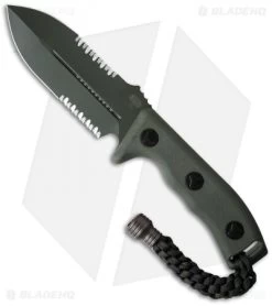 Microtech Crosshair D/E Fixed Blade Knife (5" Green Serr) 101-2GR