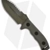 Microtech Green Crosshair Fixed Double Edge Knife (5" Full Serr) 101-3GR -Microtech Shop microtech crosshair green full serr 101 3gr