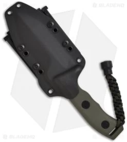 Microtech Green Crosshair Fixed Double Edge Knife (5" Full Serr) 101-3GR -Microtech Shop microtech crosshair green full serr 101 3gr sheath