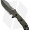 Microtech Crosshair D/E Elmax Fixed Blade Knife (5" Green Serr) 101-2GR -Microtech Shop microtech crosshair green serrated 101 2gr jm