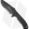 Microtech Currahee Drop Point Knife Fixed Blade (4.5" Black Serr) 102-2BL