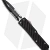 Microtech Daytona D/A OTF D/E Knife W/ Carbon Fiber (3.25" Black Serr) 126-2 -Microtech Shop microtech daytona black partial serr 126 2