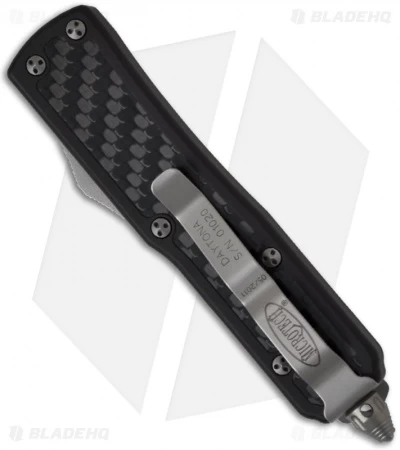 Microtech Tactical Daytona D/A OTF Knife Carbon Fiber (3.25" Black Plain) 124-1T 4 Microtech Tactical Daytona D/A OTF Knife Carbon Fiber (3.25" Black Plain) 124-1T - Image 2