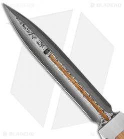 Marfione Custom Dragonslayer IV OTF Knife Stainless/Bamboo (Cowry-X Damascus) -Microtech Shop microtech dragonslayer iv damascus hara bamboo blade cm