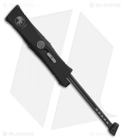 Microtech Exodus OTF Automatic Tanto Knife (3.6" Black) 04/2001 -Microtech Shop microtech exodus black plain 300415 open jm