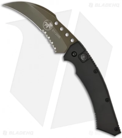 Rare Microtech Green Hawk Automatic Knife (4" Serr) 3 Rare Microtech Green Hawk Automatic Knife (4" Serr)