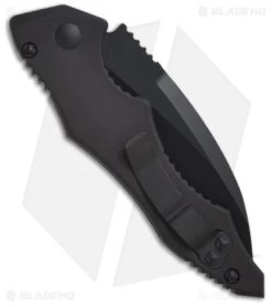 Microtech Tactical Kestrel Knife Automatic (3.95" Black Serr) 131-2T -Microtech Shop microtech kestrel black tactical 131 1t back 1