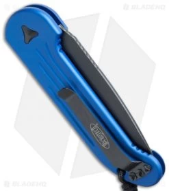 Microtech LUDT Automatic Knife Blue (3.4" Black) 135-1BL -Microtech Shop microtech ludt 135 1bl side cm
