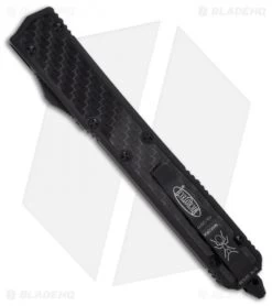 Microtech Makora II OTF Knife D/A Tactical Automatic (4.45" Black Plain) 106-1T -Microtech Shop microtech makora ii black tactical 106 1t back