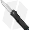 Marfione Custom Combat Interceptor OTF Knife Black W/ Blue Ti HW (Mirror Polish) -Microtech Shop microtech marfion custom otf combat incterceptor blue ringed mirror BHQ 49008 dl