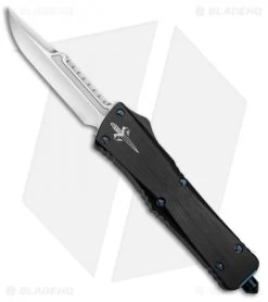 Marfione Custom Combat Interceptor OTF Knife Black W/ Blue Ti HW (Mirror Polish)