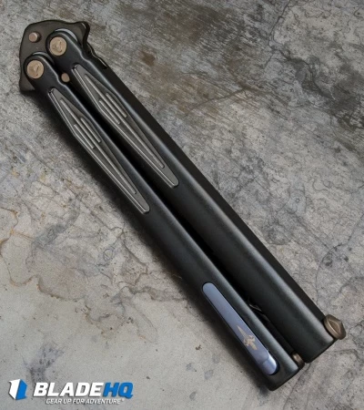 Microtech Marfione Custom Tachyon III Balisong Trainer Black Ti (4.5" Black) 5 Microtech Marfione Custom Tachyon III Balisong Trainer Black Ti (4.5" Black) - Image 3