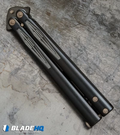 Microtech Marfione Custom Tachyon III Balisong Trainer Black Ti (4.5" Black) 4 Microtech Marfione Custom Tachyon III Balisong Trainer Black Ti (4.5" Black) - Image 2