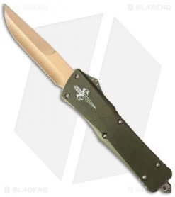 Marfione Custom Combat Troodon Clip Point OTF Knife OD (3.8" Bronze DLC SW)