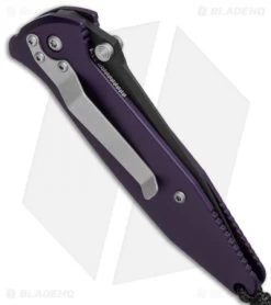 Microtech Mini Socom Manual Knife Purple Aluminum (3.25" Black) 12/1998 -Microtech Shop microtech mini socom manual purple 12 1998 side cm