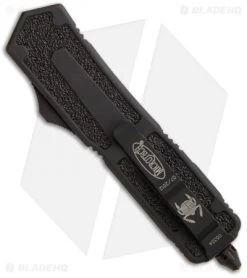 Microtech Tactical Scarab D/E OTF Automatic Knife (3.5" Black Full Serr) 175-3T -Microtech Shop microtech scarab de black tactical 175 1t back