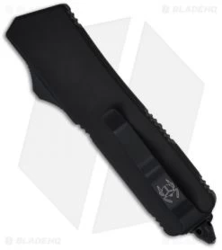 Microtech Scarab Executive Tactical OTF Tanto Knife (3.5" Black Serr) 108-2T -Microtech Shop microtech scarab se black tactical 107 1t back