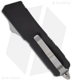 Microtech Scarab Executive OTF Knife Automatic D/A Tanto (3.5" Bead Plain) 108-7 -Microtech Shop microtech scarab se executive black 107 1 back 3