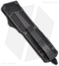 Microtech Scarab Gray Knife S/E OTF Automatic (3.5" Black Plain) 2009 Model -Microtech Shop microtech scarab se gray black 111 1gr back