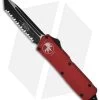 Microtech Scarab Executive Red OTF Tanto Knife (3.5" Black Full Serr) 108-3RD 1 Microtech Scarab Executive Red OTF Tanto Knife (3.5" Black Full Serr) 108-3RD -Microtech Shop microtech scarab te red black full ser 108 3rd