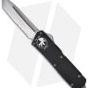 Microtech Scarab Executive OTF Knife Auto Tanto (3.5" Stonewash Serr) 108-11