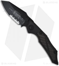 Microtech Tactical Select Fire Knife Manual Folder (3.5" Black Serr) 129-2T