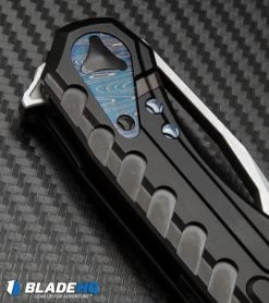 Marfione Custom Knives Sigil Flipper Knife DLC Titanium (3.5" Hand Satin) -Microtech Shop microtech sigil dlc ti blue hw inlay cm