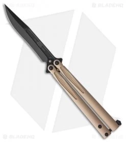 Microtech Tachyon III Balisong Butterfly Knife Tan (4.5" Black)