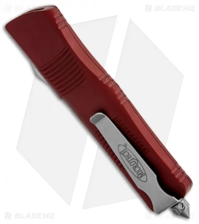 Microtech Troodon D/E OTF Red Automatic Knife (3" Stonewash Full Serr) 138-12RD 4 Microtech Troodon D/E OTF Red Automatic Knife (3" Stonewash Full Serr) 138-12RD - Image 2