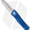 Microtech Blue Troodon D/E OTF Automatic Knife (3" Bead Blast Plain) 138-7BL