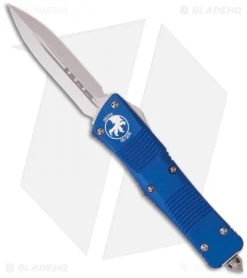 Microtech Blue Troodon D/E OTF Automatic Knife (3" Bead Blast Plain) 138-7BL