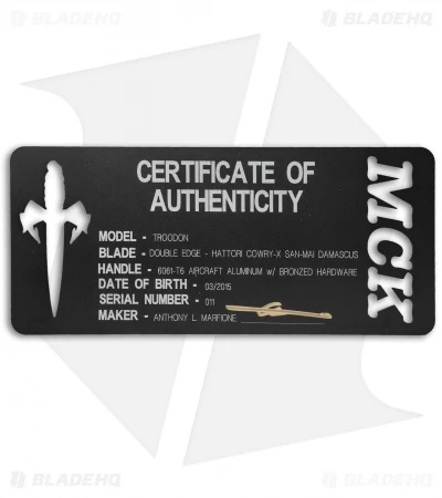 Microtech Marfione Custom Troodon OTF Automatic Knife (Cowry-X San Mai Damascus) 6 Microtech Marfione Custom Troodon OTF Automatic Knife (Cowry-X San Mai Damascus) - Image 4