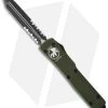 Microtech UTX-70 Spartan OTF Automatic Knife OD Green (2.4" Black Serr) -Microtech Shop microtech utz70 149 2dtod spartan cm
