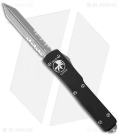 Microtech UTX-70 Spartan OTF Automatic Knife Black (2.4" Bead Blast Serr)