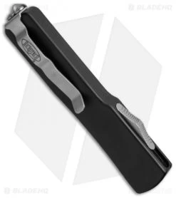 Microtech UTX-70 Spartan OTF Automatic Knife Black (2.4" Bead Blast Serr) -Microtech Shop microtech utz70 149 8dt spartan side cm