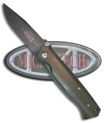 Microtech CMTX5 D/A Automatic Knife Green Cavas Micarta (3.5" Black) 7 Microtech CMTX5 D/A Automatic Knife Green Cavas Micarta (3.5" Black) - Image 5