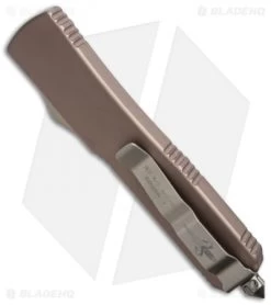 Marfione Custom Desert Tactical Ultratech D/E OTF Automatic Knife (3.4" Bronzed) -Microtech Shop ultratech de tan bronzed 036 sheath